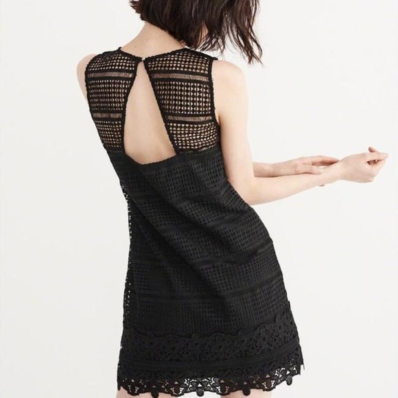 Abercrombie & Fitch Black Lace Shift Dress (S) - Picture 1 of 11